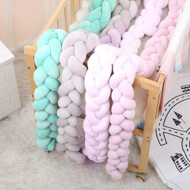 1.5/2M Long Knotted Decorative Pillow Baby Bed Braid Bumper Crib Toys Sofa Cushion Pillow Decorative Pillows Sofa