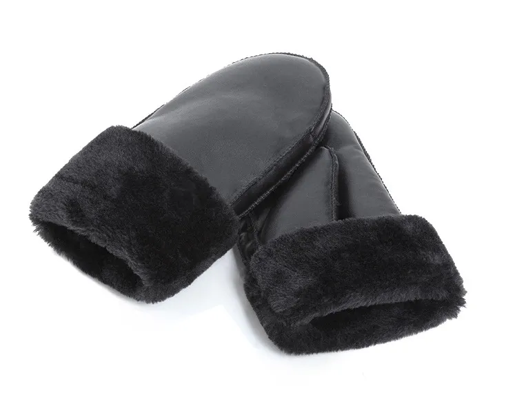 Women Sheepskin Mittens Gloves