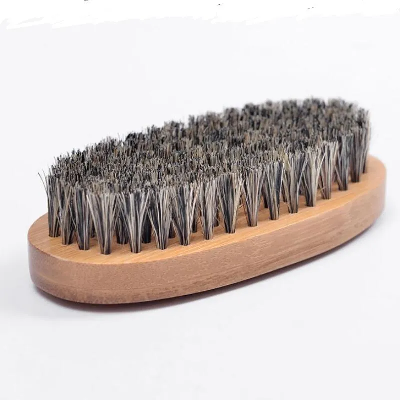 Hot Sale Mäns Mode Boar Beard Mustasch Brush Round Wood Handle Bristle Comb Gratis Frakt LX7749