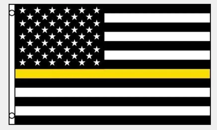 90 * 150 cm EUA Bandeiras Linha amarela EUA Polícia Bandeiras 3x5 Pé Fino Linha Vermelha Preto Branco E Azul Bandeira Americana com Ilhós De Bronze