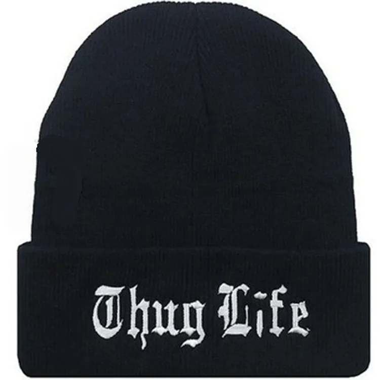 Hommes Femmes Designer Skullcaps Thug Life Brodé High Street Chapeaux Mâle Femelle Bonnet Automne Hiver Chapeau