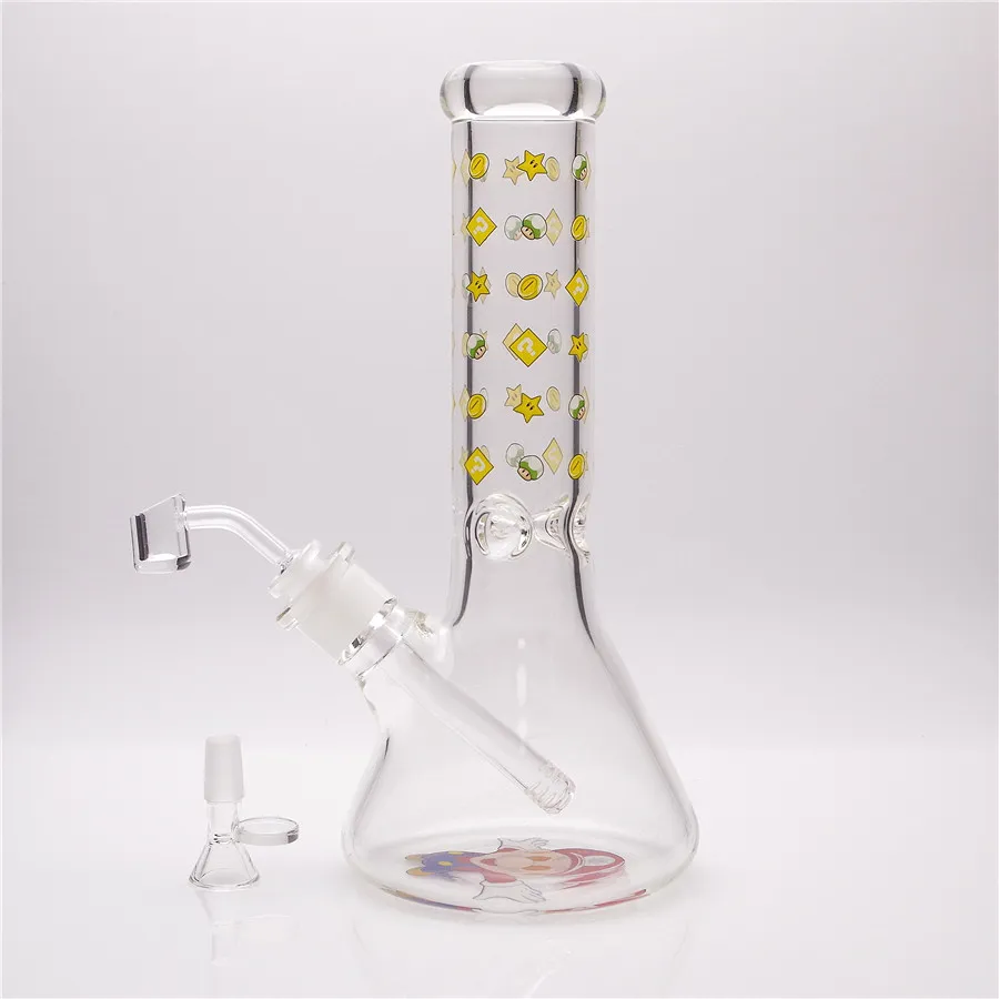 12in Hookah Beaker Modello colorato di vetro Bong Water Pipepe Dabrig con 1 ciotola trasparente inclusa