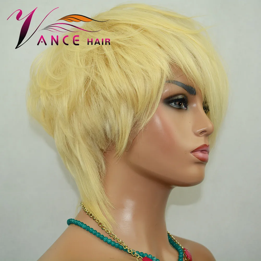 Vancehair 613 # parrucche piene parrucche di pizzo capelli corti pixie taglio stratificato bob parrucca per le donne