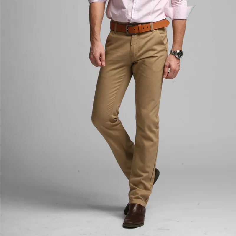 Hot Brand pantalones casuales Hombres de mediana Delgado juego de pantalones  rectos de ejercicio exterior para hombre de color caqui pantalones de  algodón pantalones