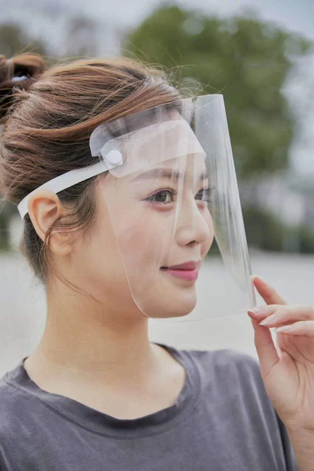 DHL verzending op voorraad! Transparant beschermend masker Volledige gezichtsschild Mascherine Fit voor volwassenen Kind Regenachtig rijvlak Cover Stuur gratis