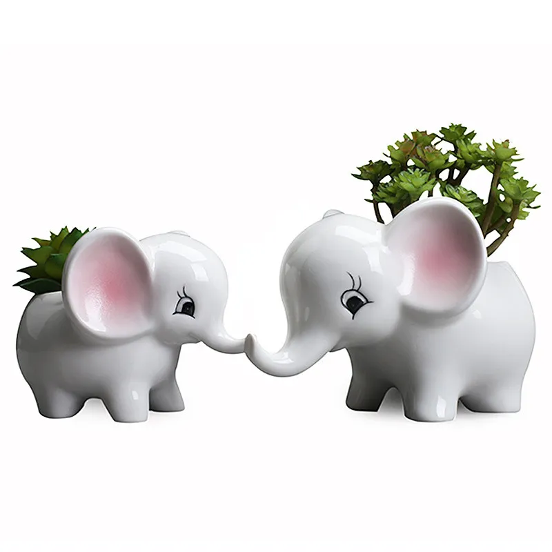 Cartoon Elefant Blumentöpfe Sukkulente Blumentopf Keramik Bonsai Töpfe Garten Blume Pflanzer Töpfe Home Office Decor ST972