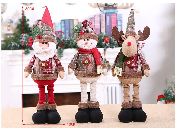 Nuovo Decoratios Natale Home bambole Xmas Tree Decor regalo di nuovo anno Ornamento del pupazzo di neve Renna Babbo Natale in piedi bambola Capodanno