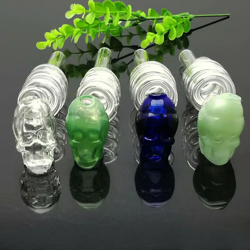 2023wholesales Glass Handrör Skull Oil Burner 6 tum Multi-färg Rökning Bong Oil Dab Rigs Tobacco Herb Pipe