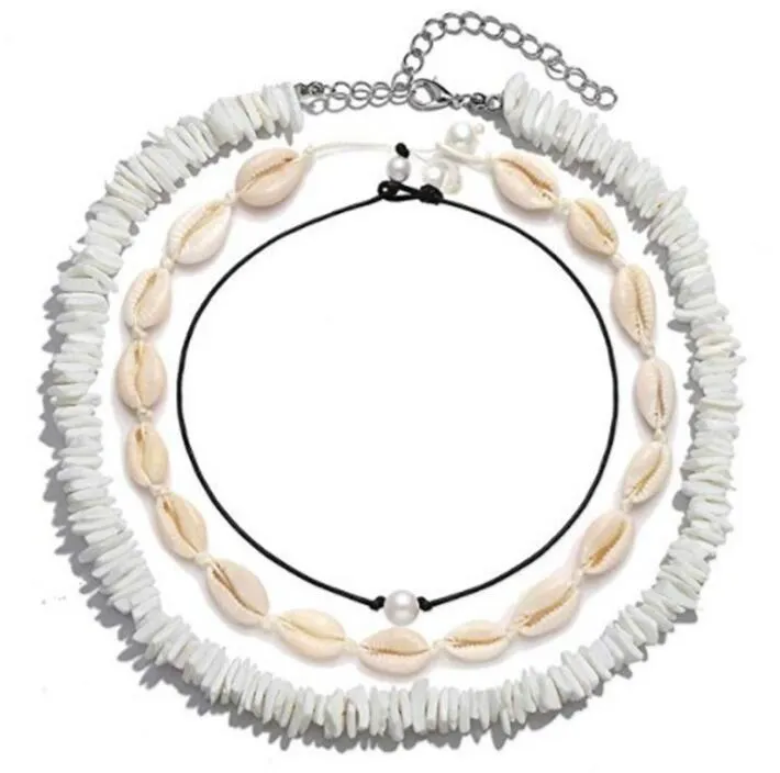 Shell Necklace For Women Boho Tropical Hawaiian Beach Puka Chips