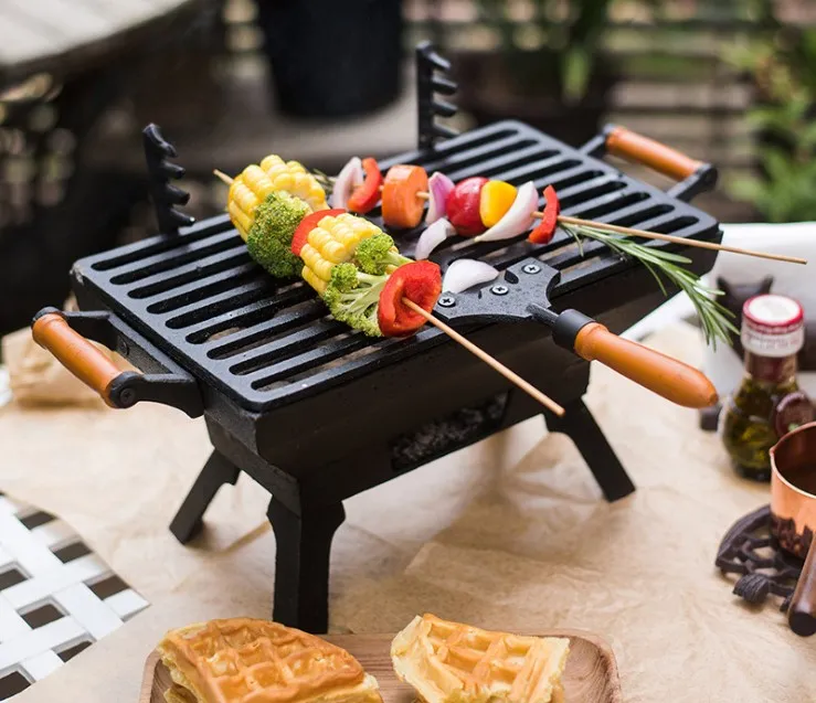 Buy Dropship Products Of Portable Cast Iron Barbecue Grill Charcoal BBQ