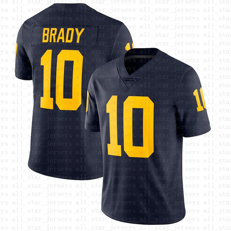 Michigan Wolverines 10 Tom Brady American football Jersey 10 Tom Brady 97 Nick Bosa 26 Saquon Barkley Jerseys blue