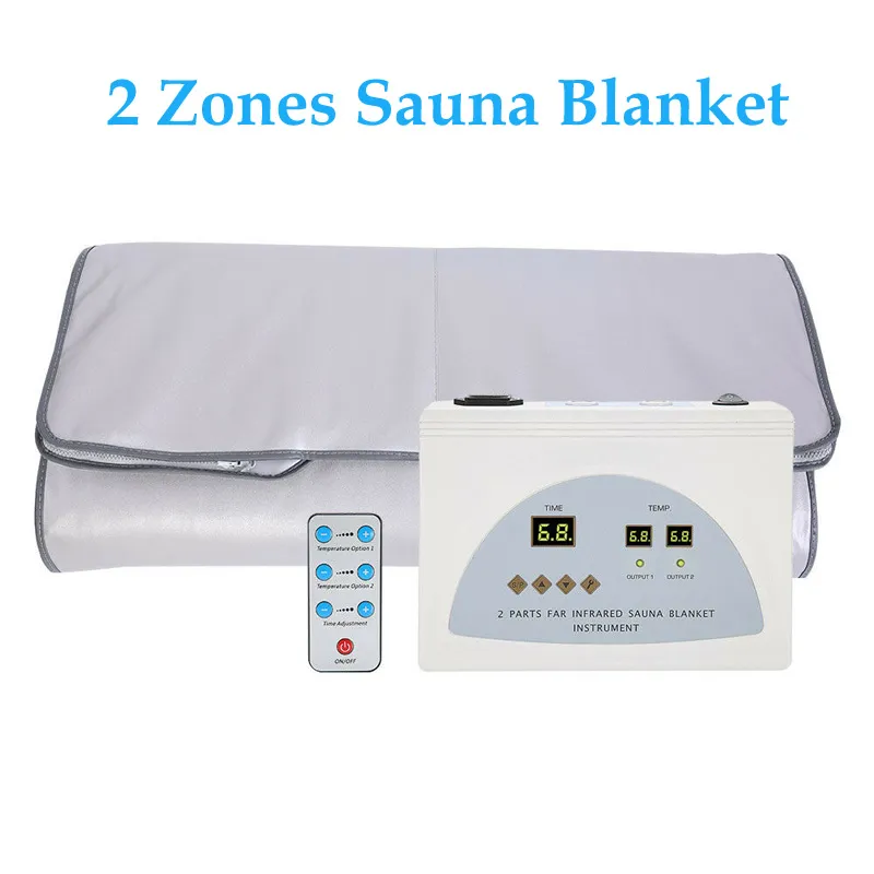 New model 2 Zone FIR Sauna FAR INFRARED BODY SLIMMING SAUNA BLANKET heating therapy Slim Bag SPA WEIGHT LOSS detox machine