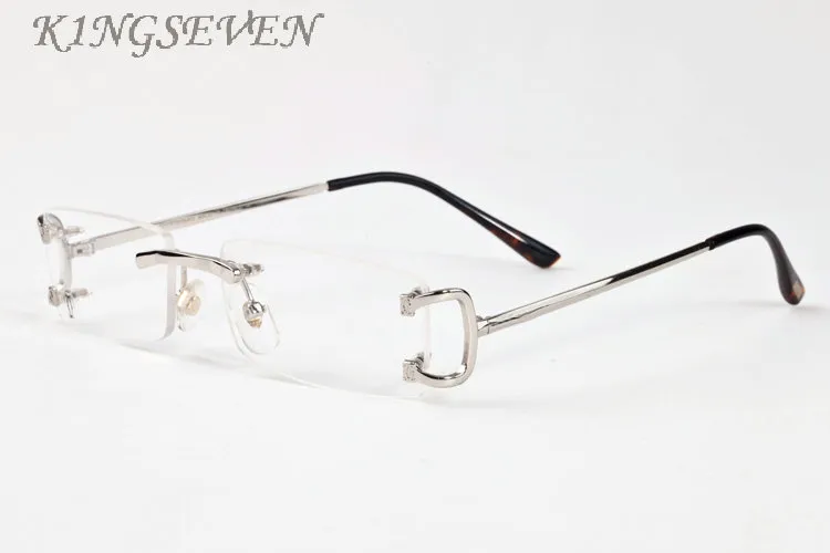 Designer lunettes de soleil sans monture femmes mode r tro corne de buffle lunettes de soleil classique femme d grad verre hommes Vintage lunettes