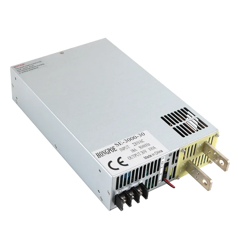 3000W 30V Fonte de alimentação 0-30V Power ajustável 30VDC AC-DC 0-5V Controle de sinal analógico Se-3000-30 Transformador de energia 30V 100A