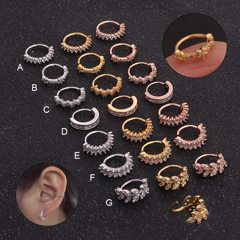 Helix piercing ring minimalist huggie hoops implant grade titanium 2 p