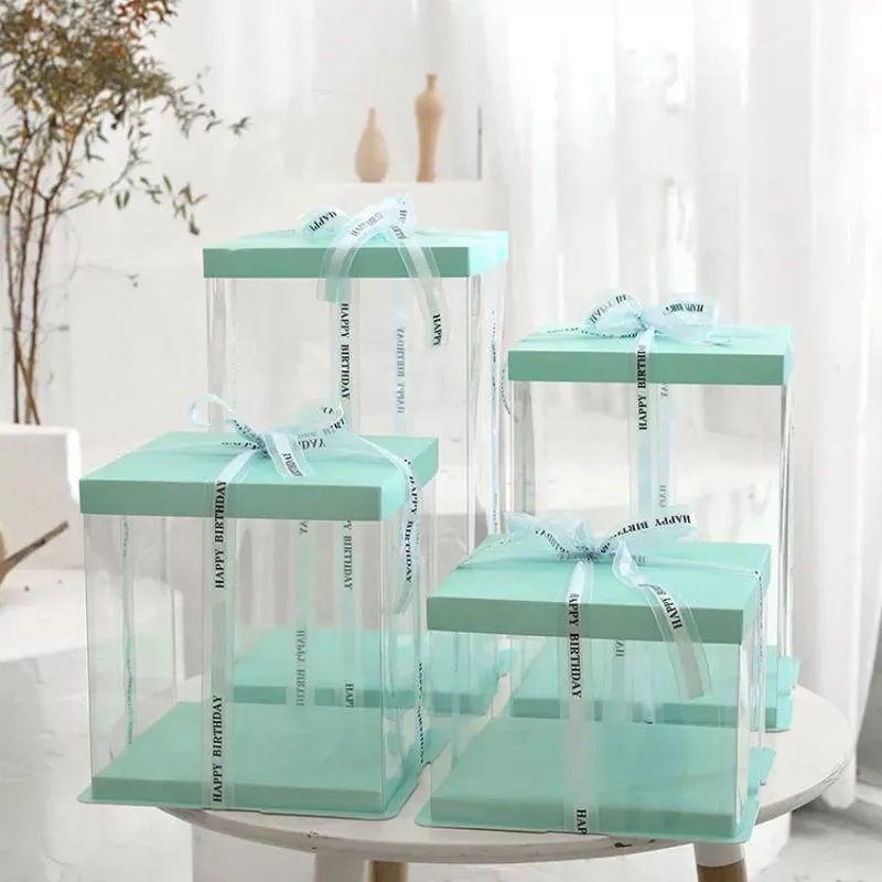 6 -Zoll 8 -Zoll -10 -Zoll -Transparente Kuchenbox Plastik Kuchen Verpackungsbox Organizer Boxen und Verpackungskästen DIY Hochzeitsgeschenk