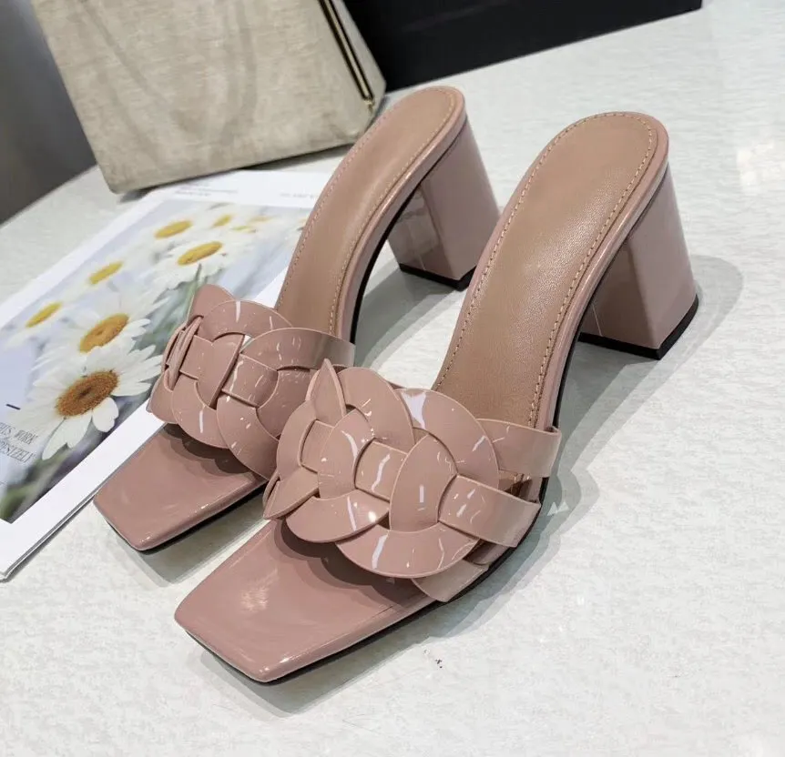 2021 Kadınlar Orijinal Deri Sandalet Tasarımcı Ayakkabı Kadın Terlik Kadın Yaz Plajı Slaytları 6.5cm Topuklu