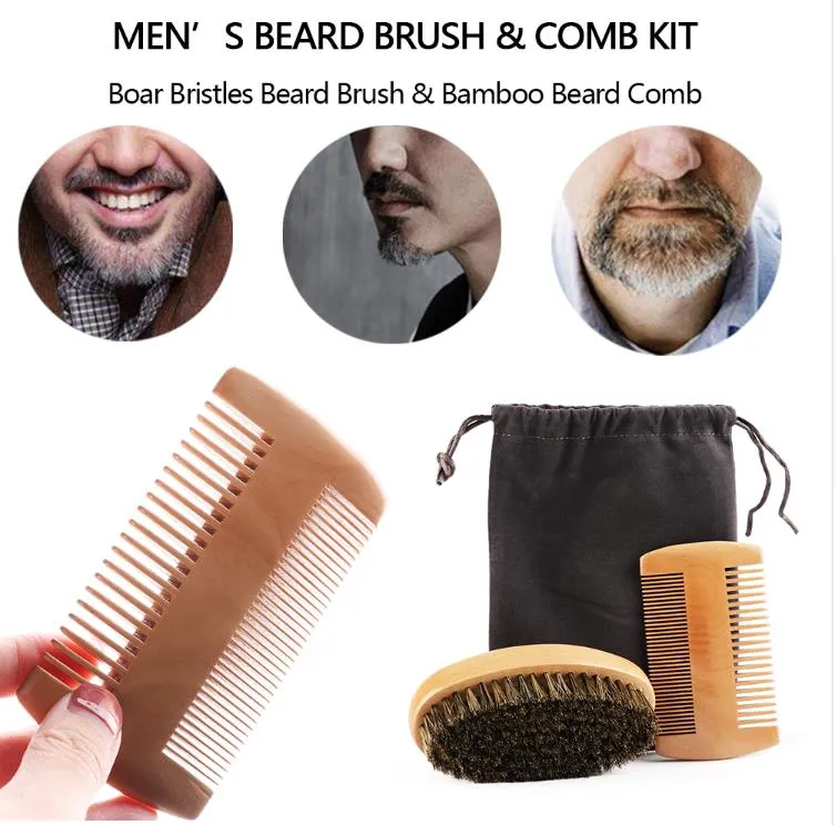SYOSI Beard Brush And Comb Set For Men - Wooden Hair And Moustache Grooming Kit For Combing, Removing Debris, And Massaging Face Price In Saudi Arabia | Amazon Saudi Arabia