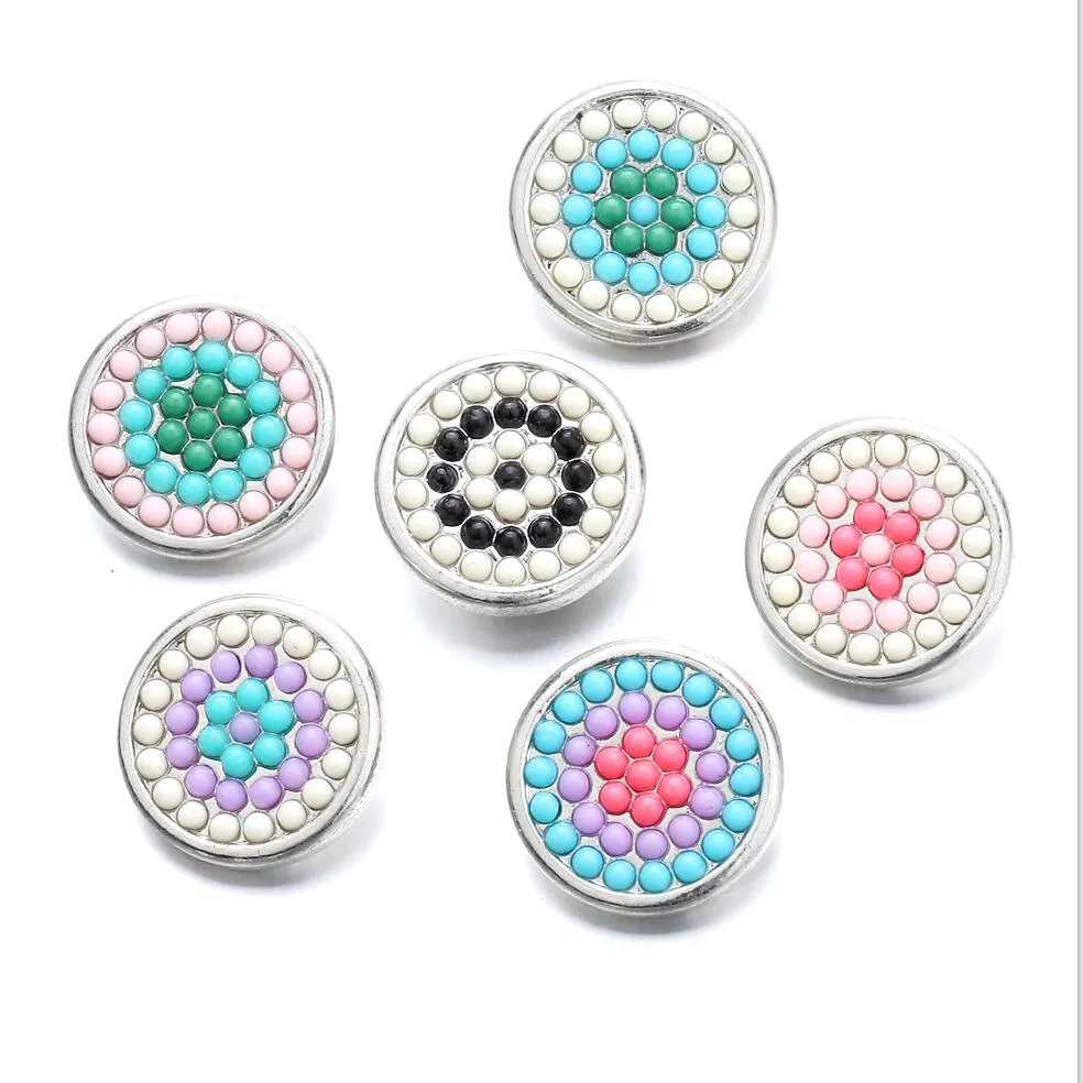 Noosa Snap Jewelry Kolorowe Koraliki żywiczne Przyciski Snap Przyciski Fit 18mm Snap Button Bransoletka Biżuteria