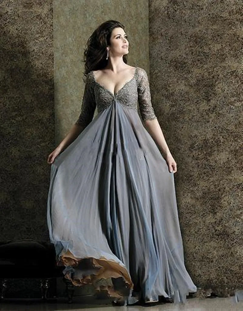 Half sleeve mother of the bride dresses best sale long