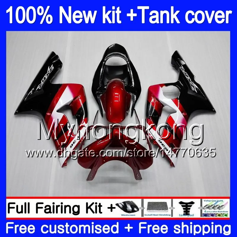 Corpo + tanque para a Kawasaki 600cc ZX600 ZX636 ZX6R 2003 2004 escuro vermelho 211MY.8 X 636 6 R ZX6R 03 04 ZX636 ZX600 ZX 6R 03 04 Fairing