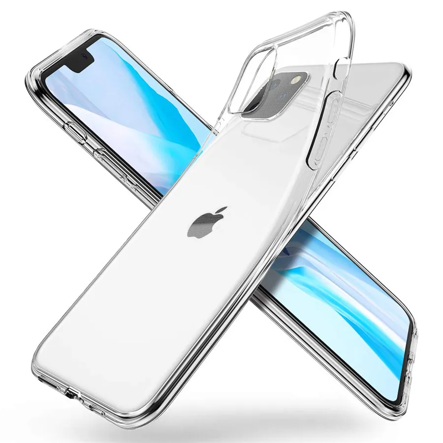 1,0 mm B Casos de telefone com TPU suave e transparentes para iPhone 13 12 mini 13 Pro Max X Xs XR 8 7 6s Plus Tramsparent Tampo do telefone