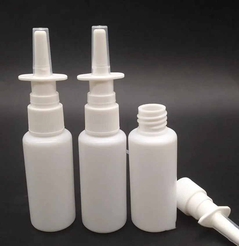 Refillable 10ml White Nasal Empty Spray Bottle Pep Plastic