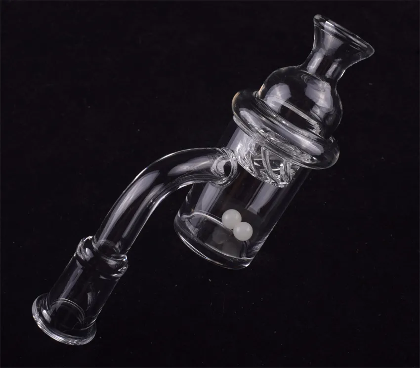 25mm OD Flat Top Quartz Banger Chiodo 4mm Bottom Con Spinning Carb Cap e Terp Pearl Per Glass Oil Dab Rigs