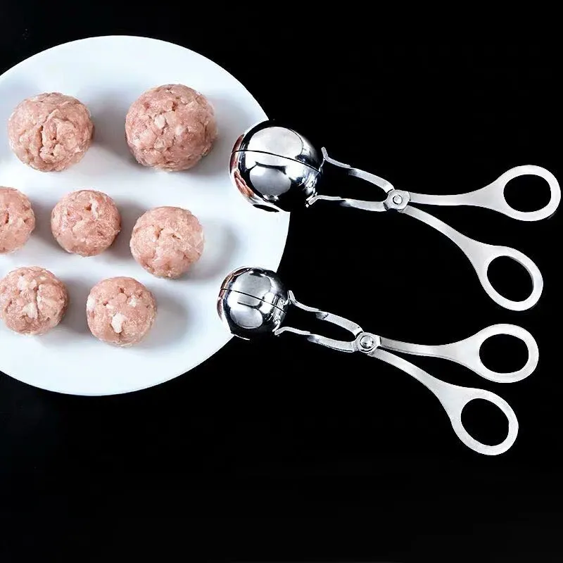 Edelstahl Fleischbällchen Maker Werkzeuge Metall Küche Fleischbällchen Löffel Gebratene Garnelen Kartoffel Fleischbällchen Produktionsform Haushalt Fleisch Werkzeug BH2976 TQQ