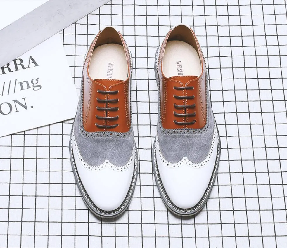 Men Spring Fashion Mixed Colors Big Size 38 47 Leather Shoes Male