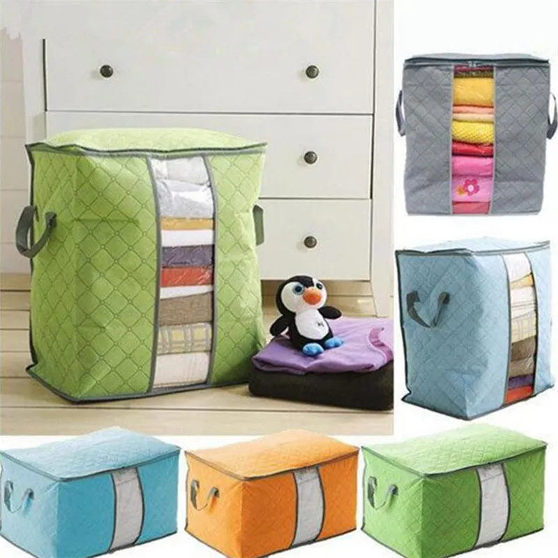 Cheap Foldable Storage Bags Quilt Blanket Pillow Luggage Organizer