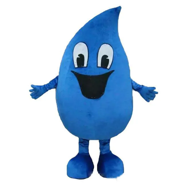 2019 alta calidad caliente adulto azul agua gota trajes de la mascota disfraces disfraces de dibujos animados envío gratis