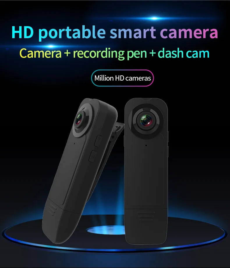 Novo wearable hd 1080p min clipe gravador de vídeo com visão noturna detecção de movimento pequeno segurança para casa fora da filmadora