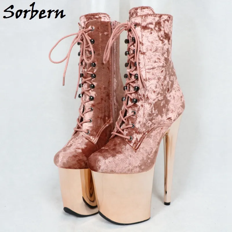 Sorbern Champagne Ankle Boots For Women Unisex Plus Size Night