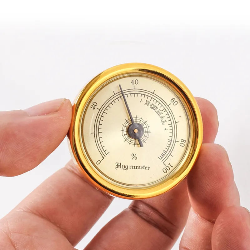 Mini Cigar Hygrometer Round Moisture Detector Shaped Plastic