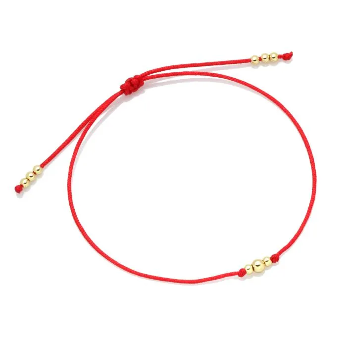 Bracelet porte-bonheur en perles de cuivre simples pour femmes et filles, fil rouge, bijoux faits à la main
