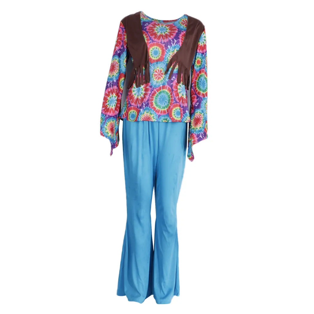 Ladies 70s 80s Retro Style Hippie Pants Tops Groovy Flared