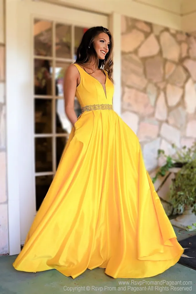 yellow evening dress