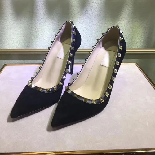 fashion designer new lady rivet heels, pointed leather sexy banquet dress heels + box, size 35-42