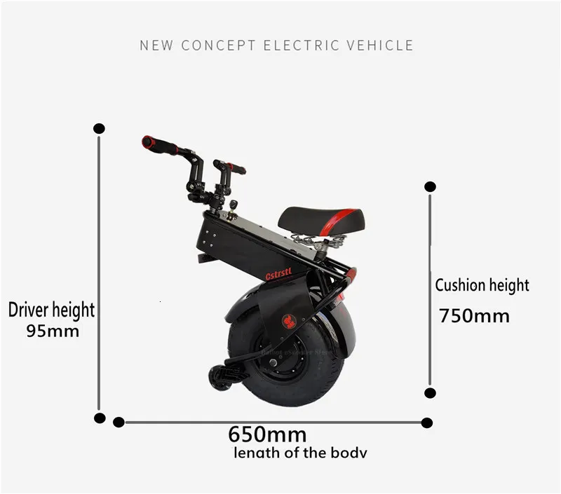 Adult Electric Motorcycle Scooter One Wheel Electric Scooters 18 Inch Fat Tires Portable Electric Unicycle One 1000W 60V 90KM (8)