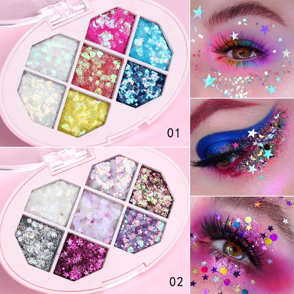 7 couleurs paillettes ombre à paupières Palette Pigment yeux maquillage Palette imperméable maquillage fard à paupières Palette