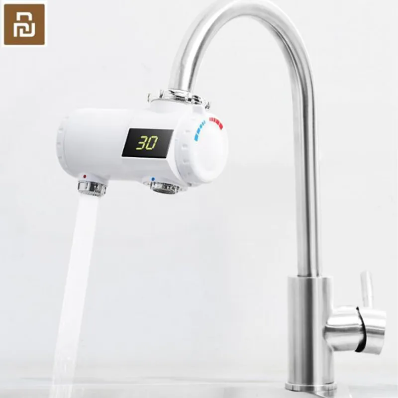 Rubinetto per Scaldabagno Elettrico 2500W, Rubinetto per Acqua Calda Fredda Calda a Doppio Uso Rubinetto per Scaldabagno Istantaneo Senza Serbatoio con Display Digitale a LED Spina UE 220V