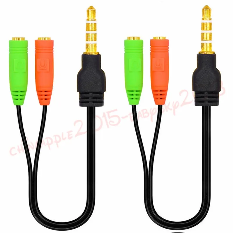 Audio Splitter Microphone Extension Cable Double Microphone Cable Jack  3.5mm Cable Male to 2 Female for Phone Laptop AUX Cable