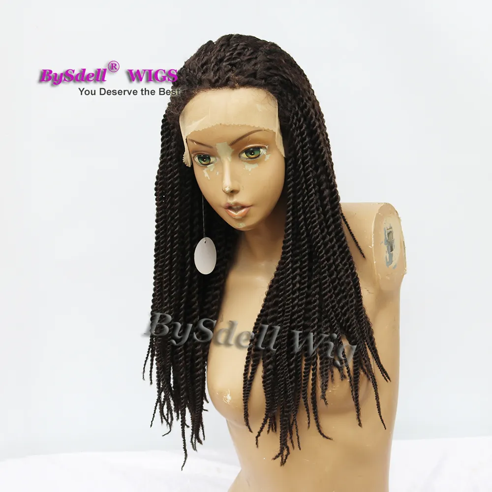 Hot Sale Fat Braids Wig Synthetic Lace Front Wigs For Black Women