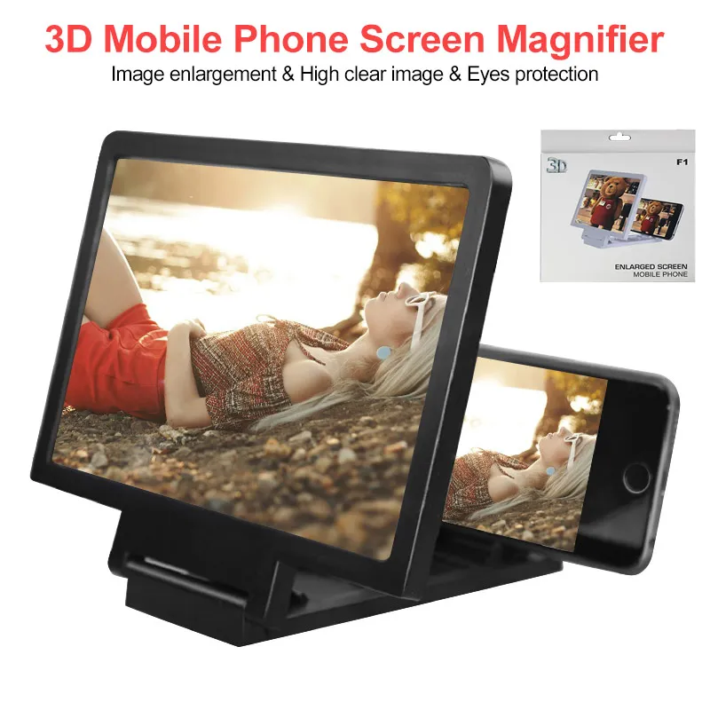 Enlarge Screen Mobile Phone Screen Magnifier Amplifier With Stander