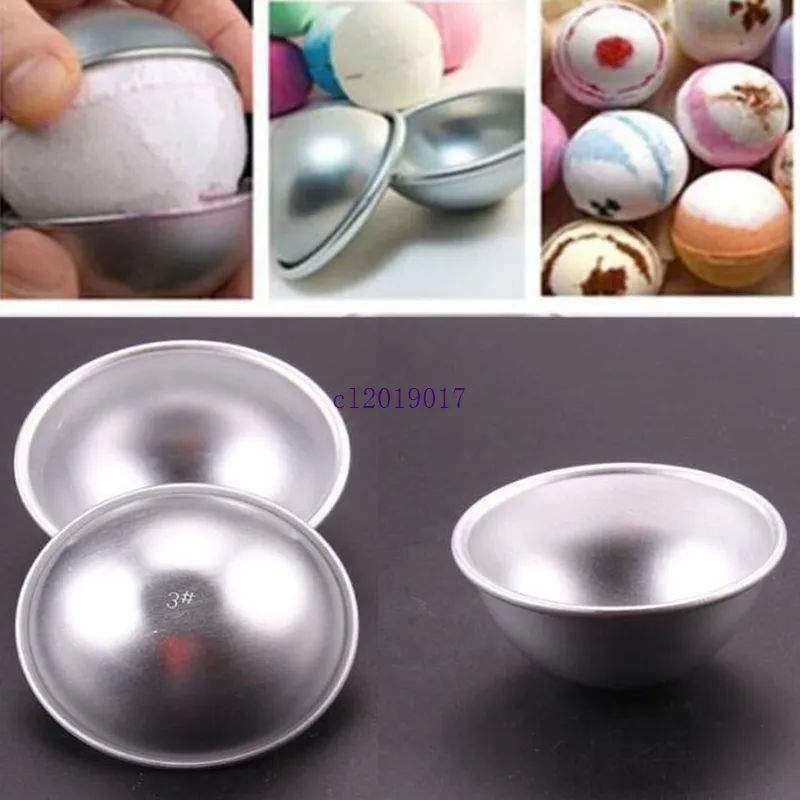 1000 pçs / lote hot 3d esfera de alumínio bola bolo pan tin diy ferramentas de cozimento molde de bola de pastelaria mold cozinha moldes banho bomba bakeware