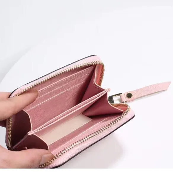 Portefeuille Designer Small Pink Wallet For Women Long Card Holder And