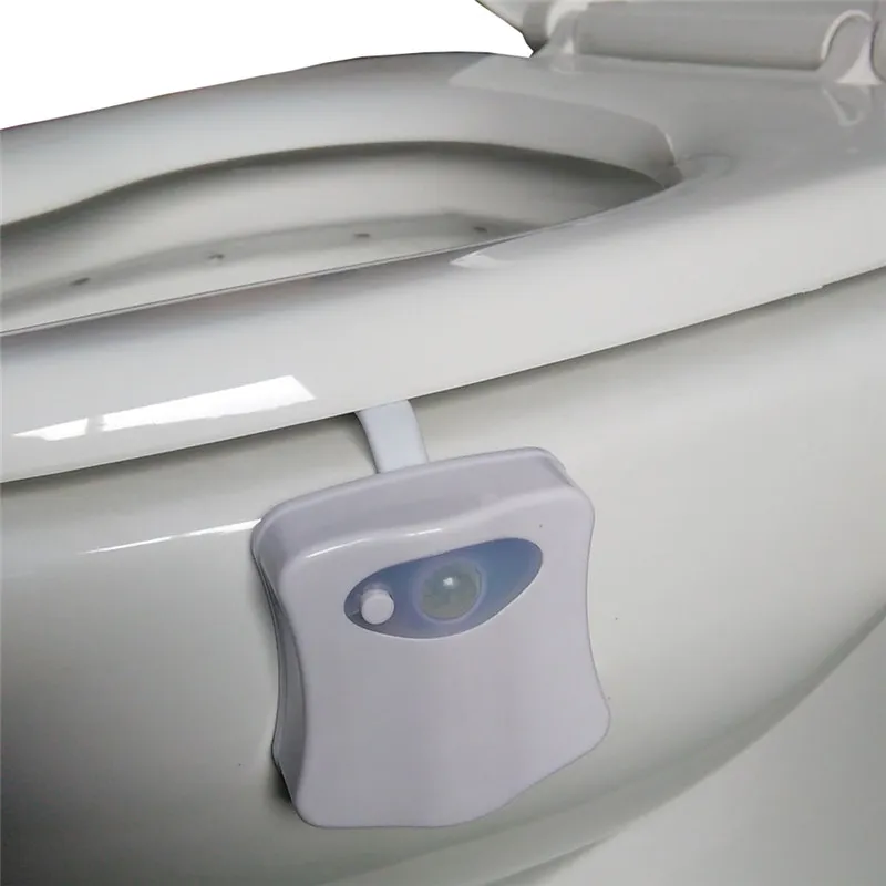 Inteligente PIR Sensor de Movimento Sensor Sapateiro Luz da Noite 8 Cores Luminária impermeável para WC Levado Lâmpada Luminária WC WC Ligh