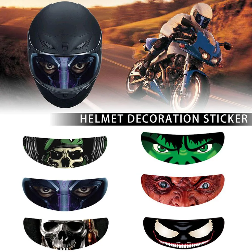 Sticker Helm Cool Motorcycle Helmet Stickers - Detachable Racing Helmet Visor Decal ...