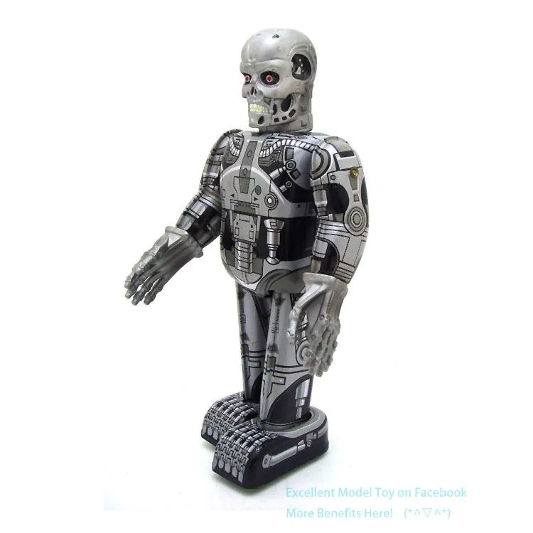 NB Robot a carica retrò in lamiera stagnata, può camminare, giocattolo a orologeria, ornamento nostalgico, regalo di compleanno per bambini, regalo di Natale, collezionismo, MS288, USEU